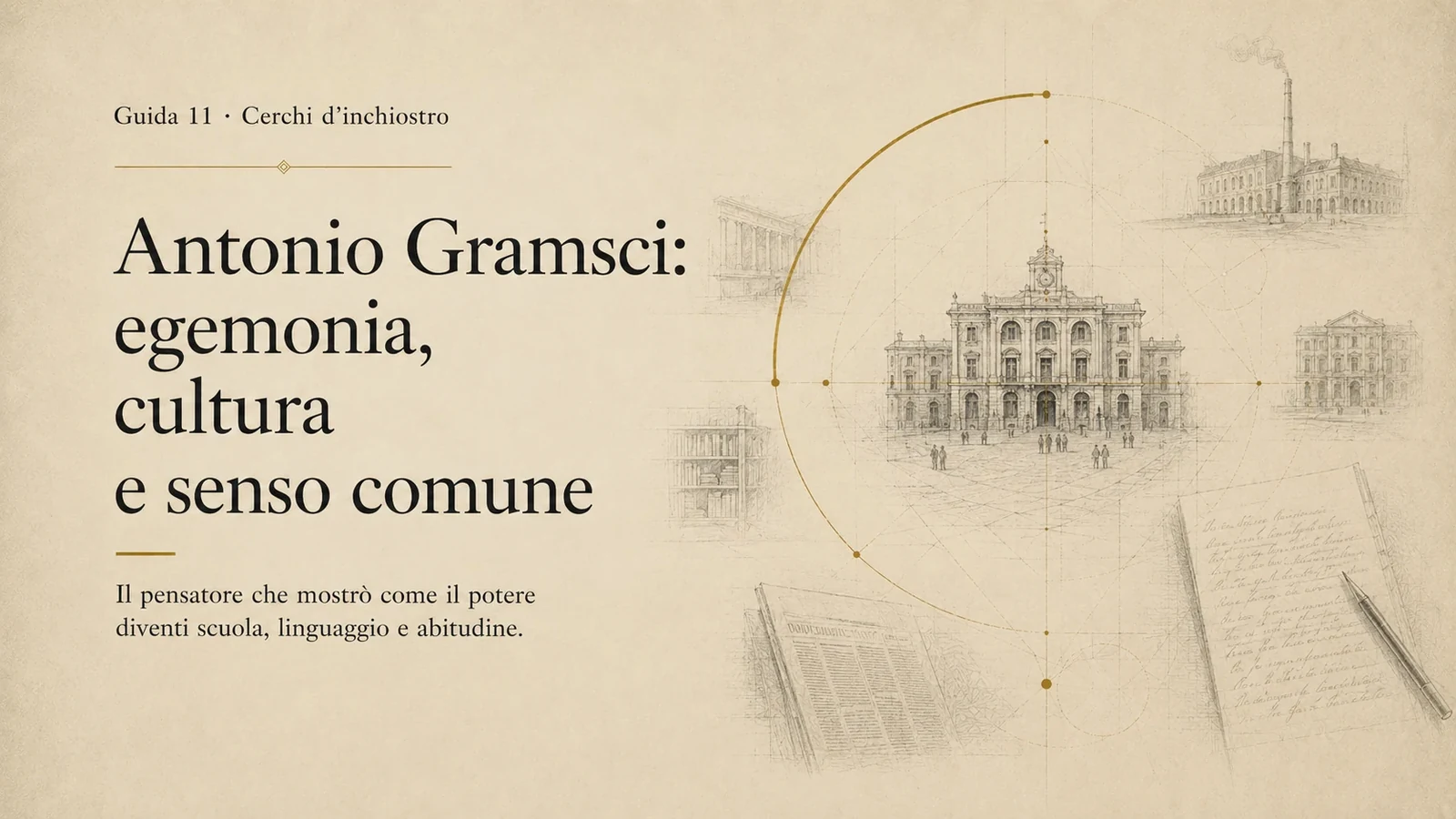 Cover editoriale della guida su Antonio Gramsci: egemonia, cultura e senso comune.